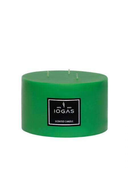 БЛОГ СВЕЩ ТРИ ФИТИЛА С  АРОМАТ БОР ЗЕЛЕНО 14х10см