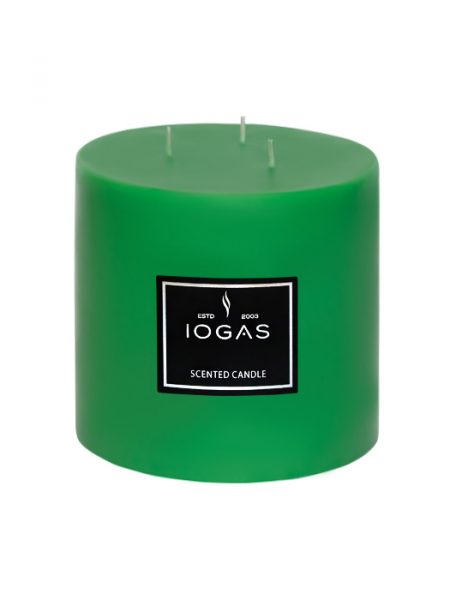 БЛОГ СВЕЩ ТРИ ФИТИЛА С АРОМАТ БОР ЗЕЛЕНО 14х20см