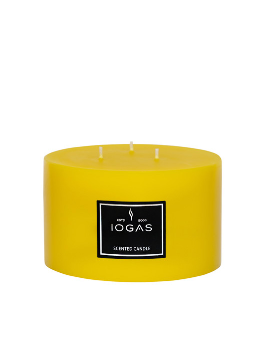 БЛОГ СВЕЩ ТРИ ФИТИЛА С  АРОМАТ ЛИМОН ЖЪЛТО 14х10см