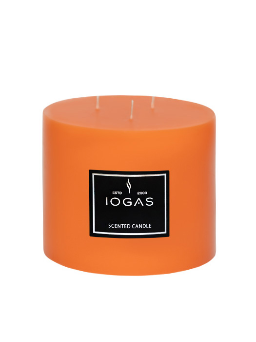 БЛОГ СВЕЩ  ТРИ ФИТИЛА С АРОМАТ ПОРТОКАЛ ОРАНЖЕВО 14х15см