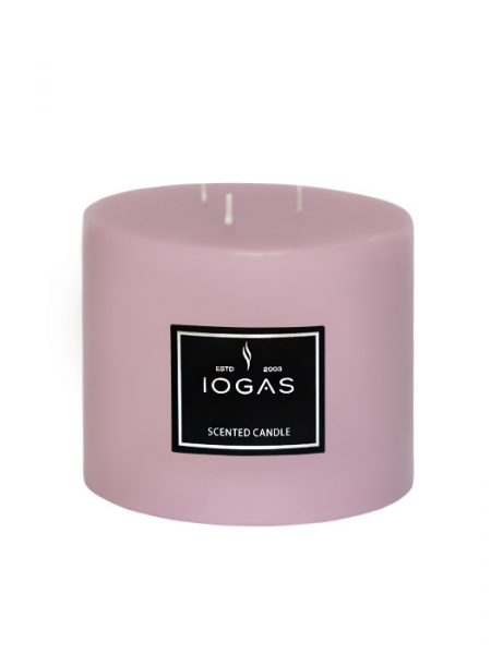 БЛОГ СВЕЩ  ТРИ ФИТИЛА С АРОМАТ РОЗА  РОЗОВО 14х15см