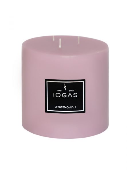 БЛОГ СВЕЩ ТРИ ФИТИЛА С АРОМАТ РОЗА  РОЗОВО 14х20см