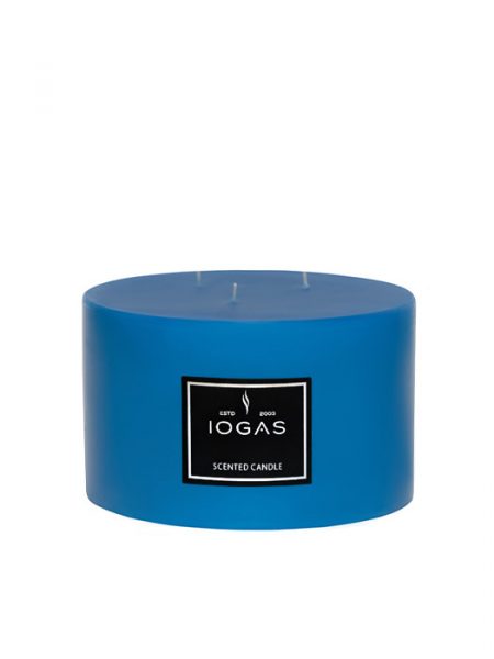 БЛОГ СВЕЩ ТРИ ФИТИЛА С  АРОМАТ СИНЯ КАМБАНА СИНЬО 14х10см
