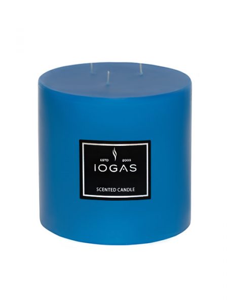 БЛОГ СВЕЩ ТРИ ФИТИЛА С АРОМАТ СИНЯ КАМБАНА СИНЬО 14х20см