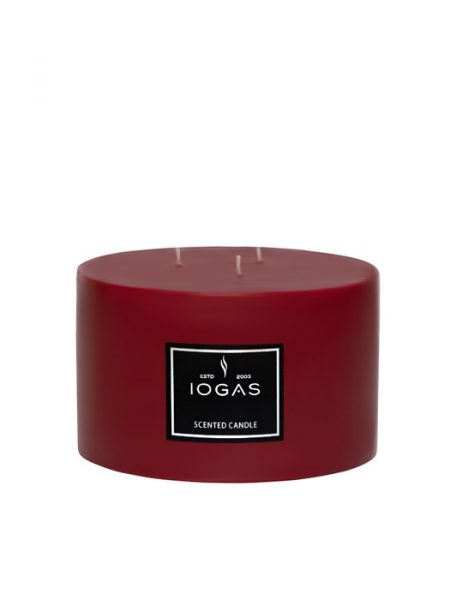 БЛОГ СВЕЩ ТРИ ФИТИЛА С  АРОМАТ ЯБЪЛКА И КАНЕЛА БОРДО 14х10см