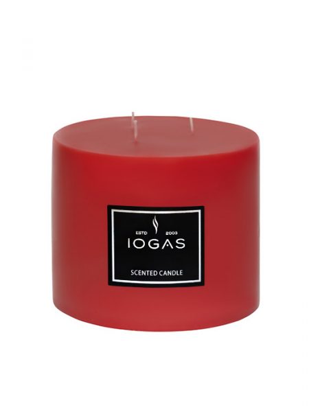 БЛОГ СВЕЩ  ТРИ ФИТИЛА С АРОМАТ ЯГОДА ЧЕРВЕНО 14х15см