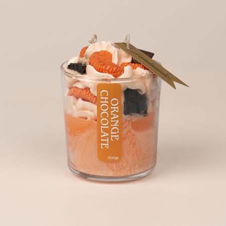 Бутикова свещ от соев восък с аромат портокал шоколад